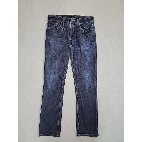 Lucky Brand Jeans Mens 30x30 Straight Cotton Blue Stretch Mid Rise Distressed - Picture 1 of 16